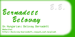 bernadett belovay business card